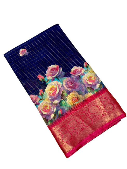 Vasthrlay Kalamkari Digital Piece Navy