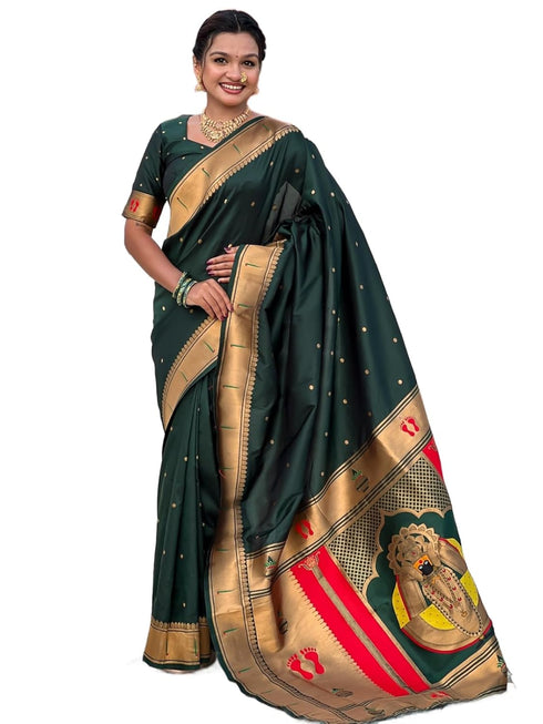 Vasthrlay Paithani Unstitched Elegant Traditional Saree