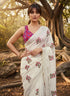 Vasthrlay Georgette Embroidery White Ethnic Wear