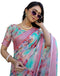 Vasthrlay Womens Cotton Unstitched Teal Saree