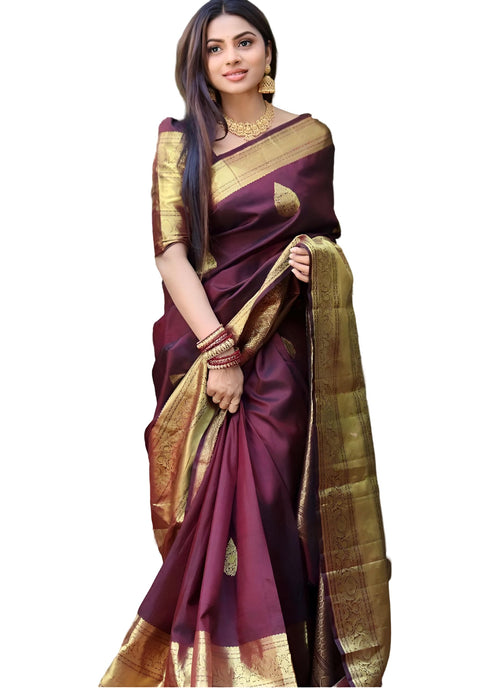 Vasthrlay Kanjivaram Traditional Unstitched Saree