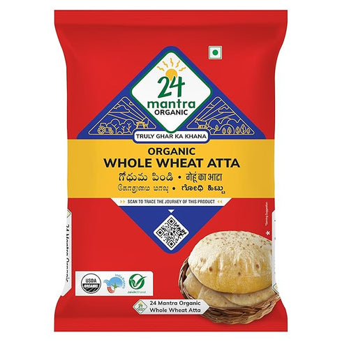 24 Mantra Organic Wholewheat Atta Premium 1Kg