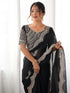 Vasthrlay Georgette Printed Dark Saree