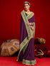 Vasthrlay Vichitra Embroidery Unstitched Red Saree