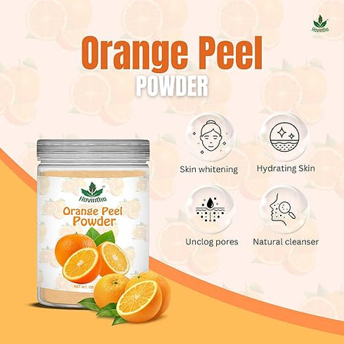 Havintha - Natural Orange Peel Powder Jar - for Glowing Skin