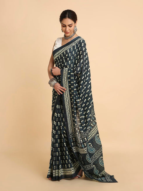 Vasthrlay Lightweight Breathable Traditional Printed Saree