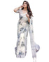 Vasthrlay Womens Printed Unstitched Light Green Saree
