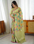 Vasthrlay Banarasi Kanjivaram Unstitched Black Saree