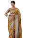Vasthrlay Womens Weaving Tassels Unstitched Mustard Saree