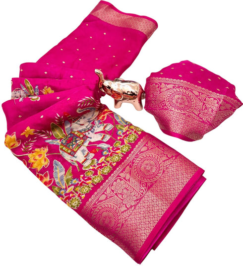 Vasthrlay Kalamkari Georgette Weaving