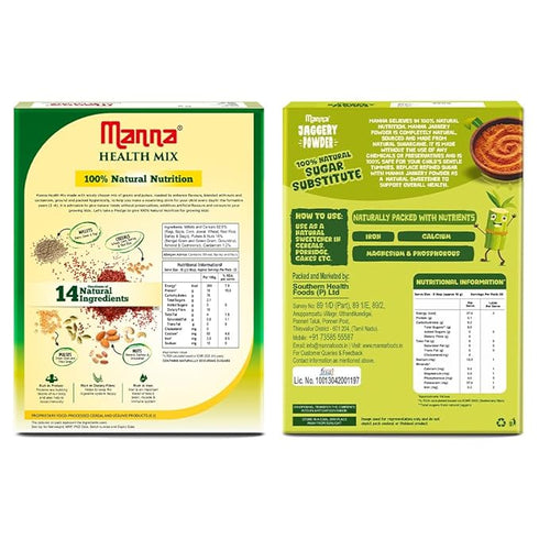 Manna Foods Health Mix and Jaggery Powder Combo