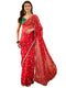 Vasthrlay Vasthrlaywomensredgeorgettebandhaniprintembroideredlaceworksareewithunstitchedblousepiece Sareeforwoman Designersareeforwomen Tr Ethnic Wear