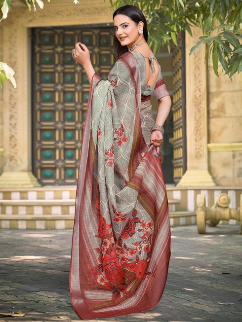 Vasthrlay Elephant Printed Unstitched Sai Ethnic Wear