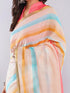 Vasthrlay Women'S Multicolour Chevron Printed Linen Saree With Unstitched Blouse