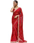 Vasthrlay Bandhani Embroidery Unstitched Red Saree