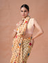Vasthrlay White Floral Unstitched Saree