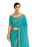 Vasthrlay Embroidery Georgette Unstitched Sky Blue Saree