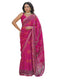 Vasthrlay Georgette Bandhani Unstitched Pink Saree