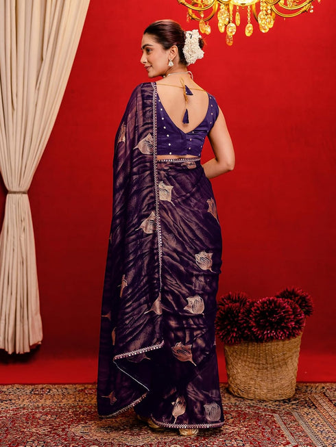 Vasthrlay Georgette Printed Dark Saree