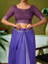 Vasthrlay Digital Printed Purple Saree With Unstitched Blouse Piece