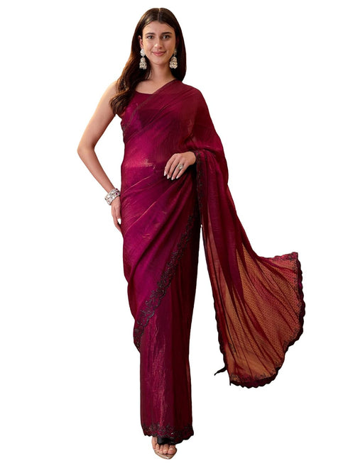 Vasthrlay Scalloped Unstitched Designer Mt Ethnic Wear