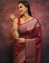 Vasthrlay Banarasi Kanjivaram Unstitched Teal Saree