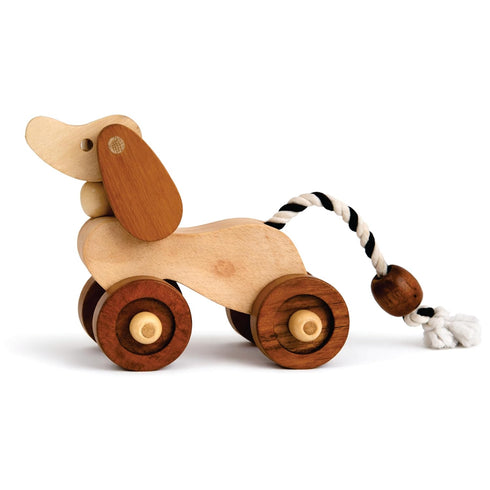 Wooden Dog Pull-Along Toy for Toddlers