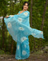 Vasthrlay Chanderi Printed Unstitched Blue Saree
