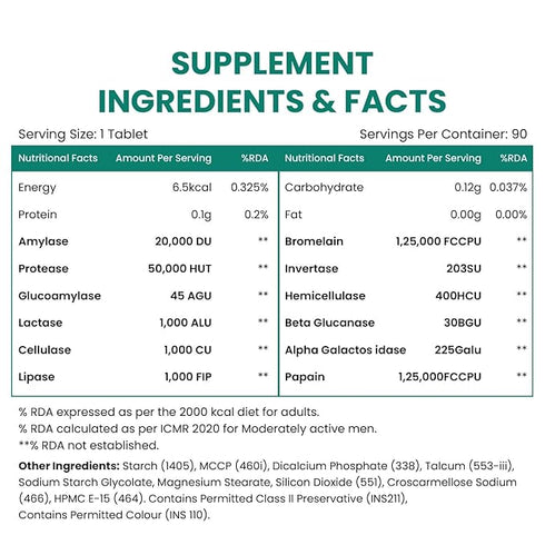 Himalayan Organics Digestive Enzyme 375 Mg Capsules