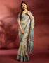 Vasthrlay Printed Jacquard Unstitched Rama Green Saree