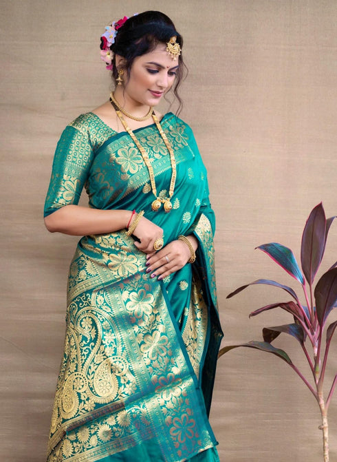 Vasthrlay Banarasi Unstitched Saree