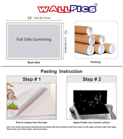 Wallpics Lord Krishna God Waterproof Vinyl Sticker Poster for Home Decor