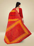 Vasthrlay Bandhani Swarovski Traditional Red Saree
