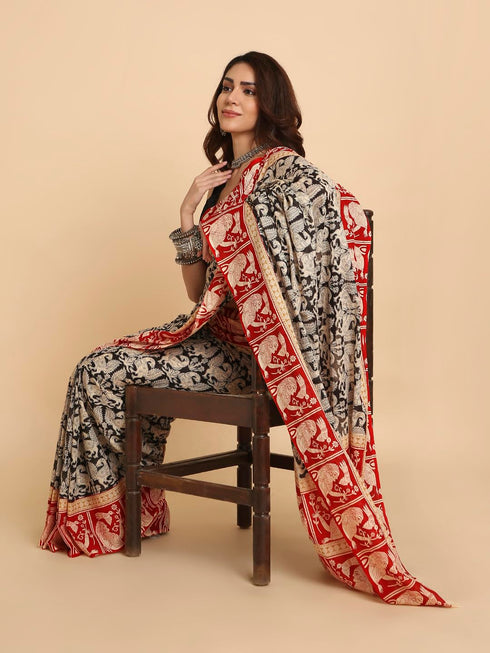 Vasthrlay Lightweight Breathable Traditional Printed Saree