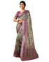 Vasthrlay Womens Cotton Printed Green And Wine Saree With Unstitched Blouse Piece