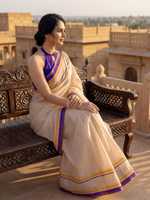 Vasthrlay Printed Lemon Yellow1 Yellow Saree