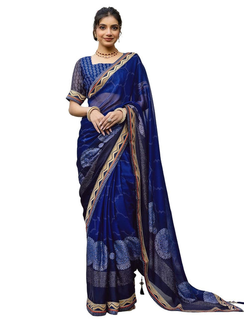 Vasthrlay Chiffon Printed Dark Saree