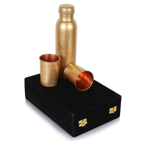 copper Water Bottle, 1000ml, Set of 1
