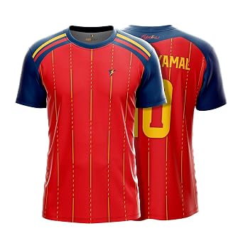 Yourjersey Spain 2026 Home Jersey Yamal Football Jersey Custom Name & Number Print Premium Football Jersey For Kids| Boys And Men