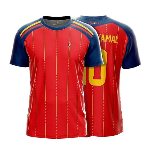 Yourjersey Spain 2026 Home Jersey Yamal Football Jersey Custom Name & Number Print Premium Football Jersey For Kids| Boys And Men