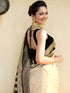 Vasthrlay Womens Weaving Unstitched Cream Saree