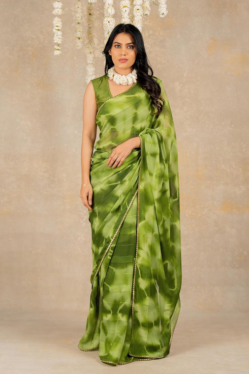 Vasthrlay Fashion Chiffon Shibori Printed Ethnic Wear