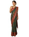 Vasthrlay Georgette Bandhani Unstitched Dark Green Saree