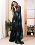 Vasthrlay Georgette Sequence Unstitched Black Saree