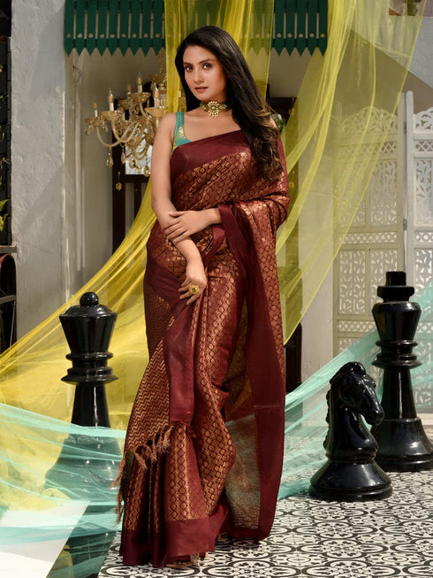 Vasthrlay Attractive Handloom Organic Attached Rama Copper