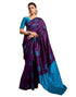 Vasthrlay Banarasi Jacquard Unstitched Teal Saree