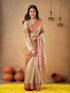 Vasthrlay Handloom Unstitched Beigered Ethnic Wear