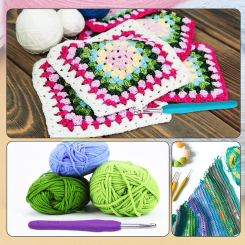 ErgonomicCrochetHooksSet, KnittingSuppliesandAccessoriesComplete Crochet Kit Set