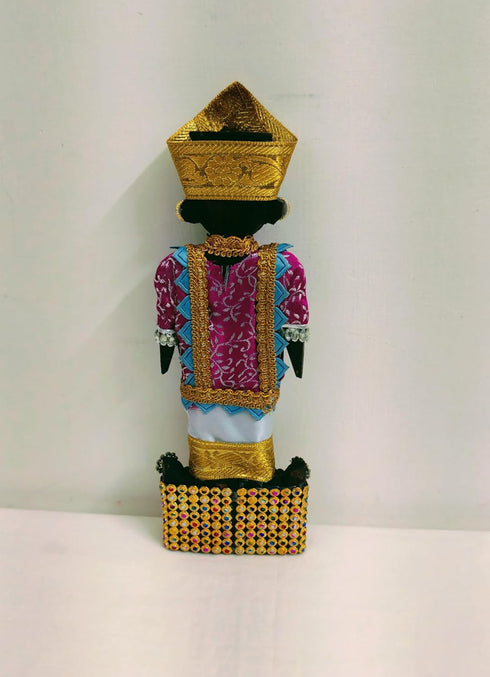 PUJA Celebrations Marapachi Doll Pair – Decorated Raja Rani Wooden Dolls