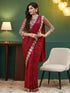 Vasthrlay Georgette Embrodered Mauve Saree